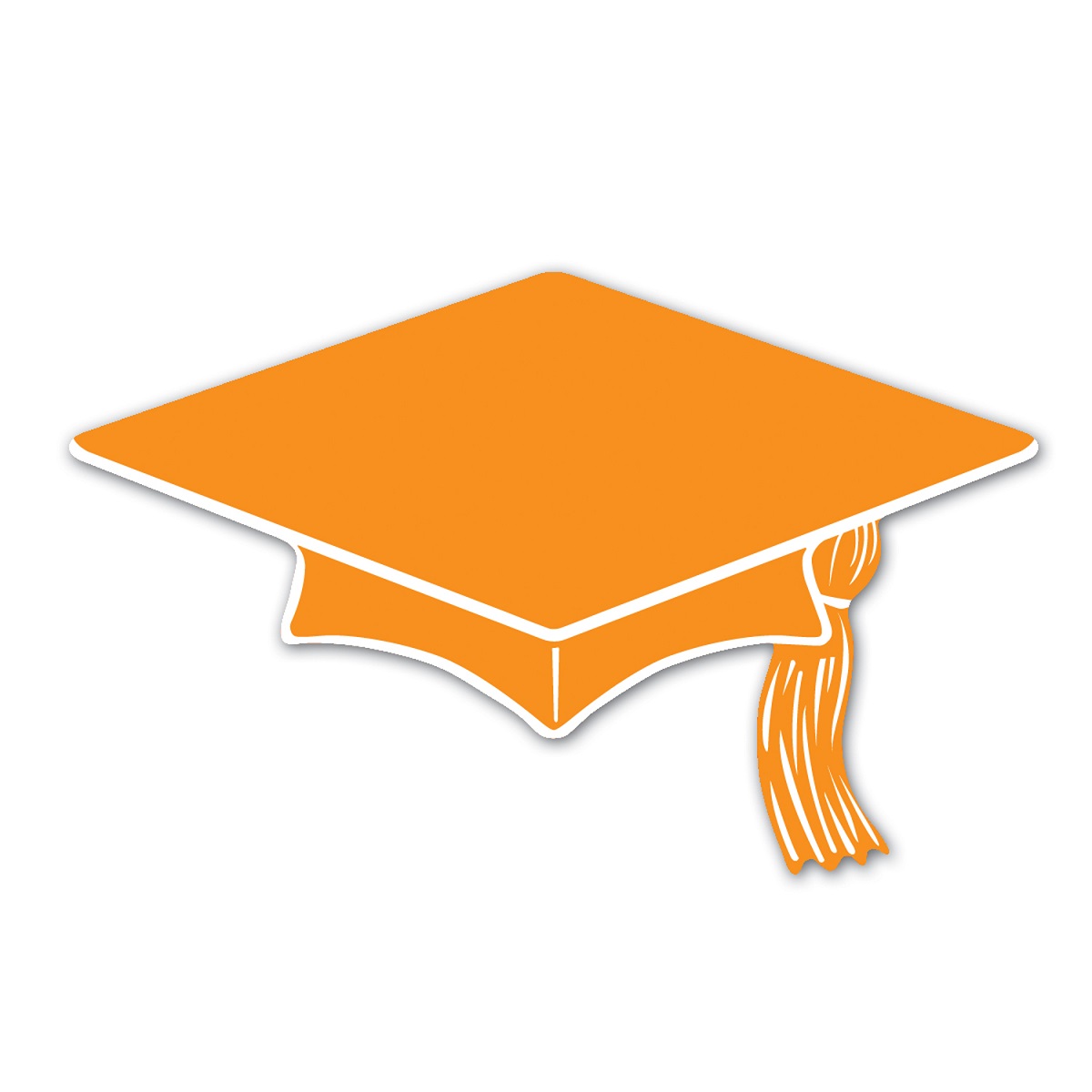 Beistle Club Pack of 240 Orange and White Mini Mortarboard Graduation Cap Cutout Party Decorations 4"