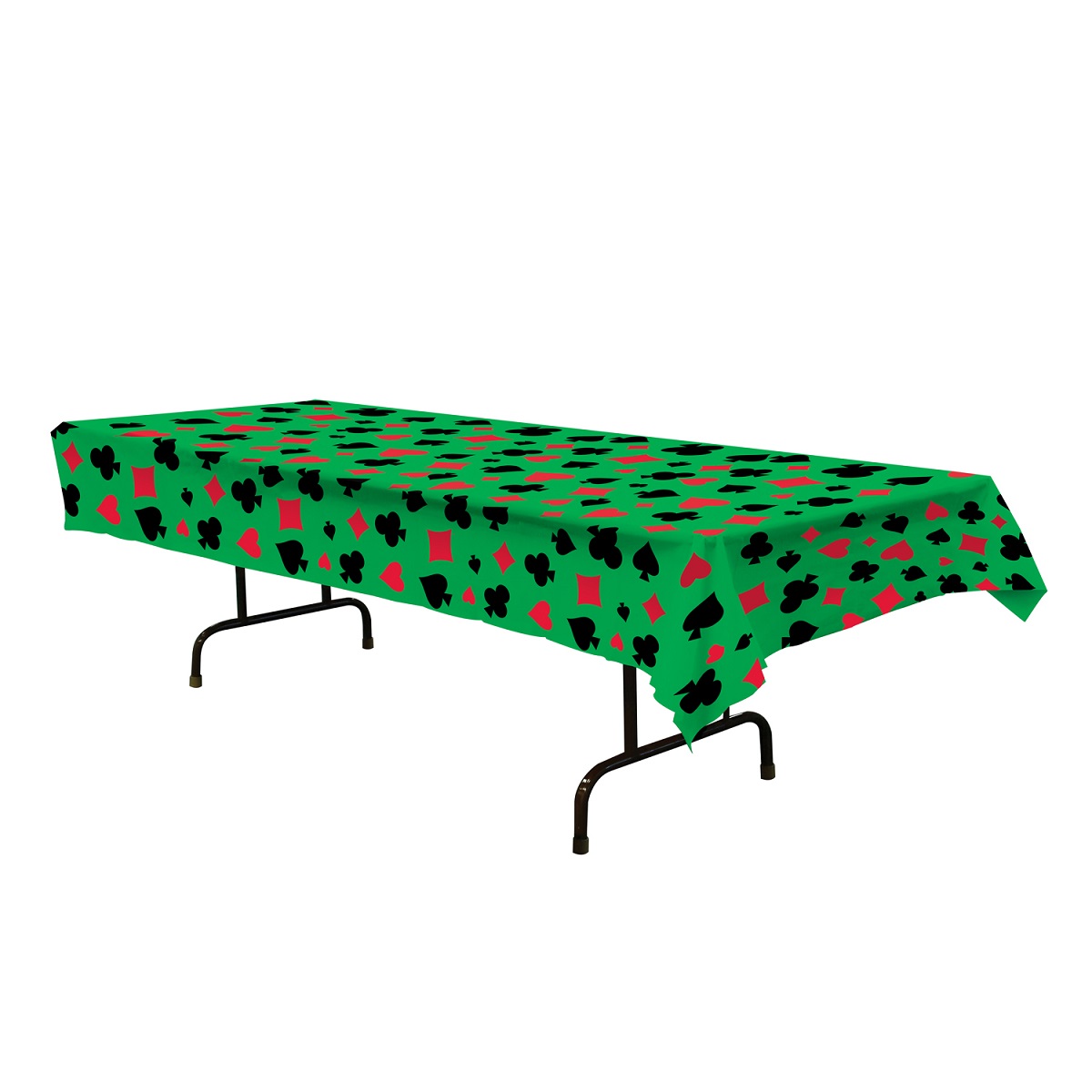 Party Central Club Pack of 12 Green and Black Casino Rectangular Tablecovers 54" x 108"