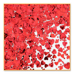 Beistle Pack of 6 Metallic Red Heart Valentine's Day Celebration Confetti Bags 0.5 oz.