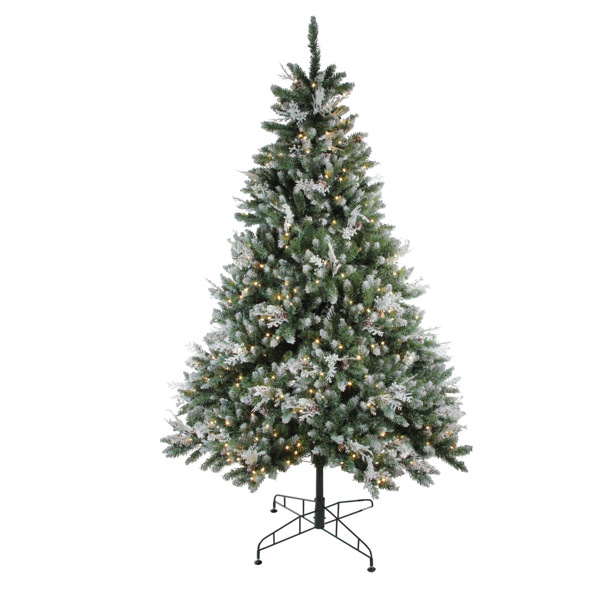 Northlight Real Touch™️ Pre-Lit Medium Sierra Fir Artificial Frosted Christmas Tree - 6.5' - Warm Clear LED Lights