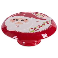 Contemporary Home Living DII Winter Season Dishware Holiday Baking, Cake Stand, 11.2x4.5, Merry Santa