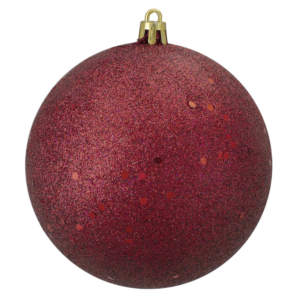 Northlight Burgundy Holographic Glitter Shatterproof Christmas Ball Ornament 4" (100mm)