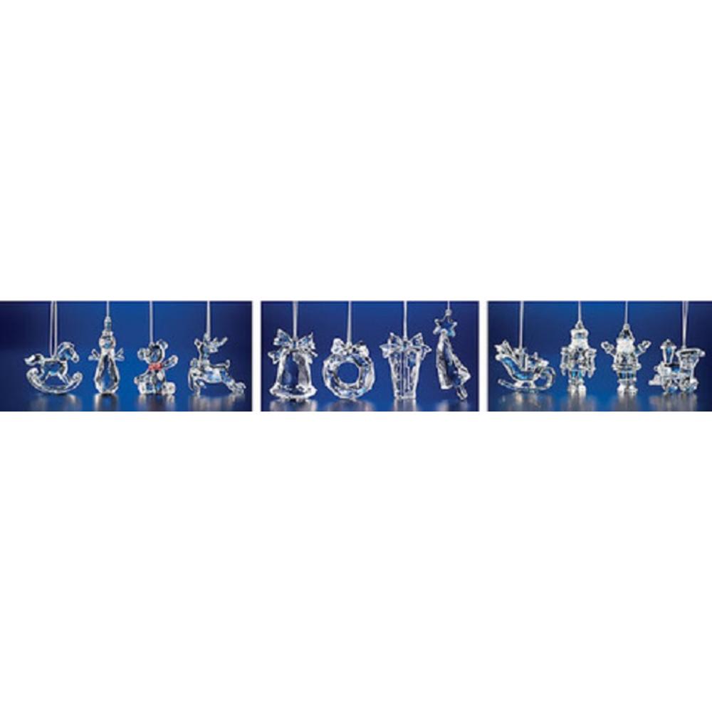 CC Christmas Decor Club Pack of 48 Clear Icy Assorted Christmas Toy Ornaments 3"