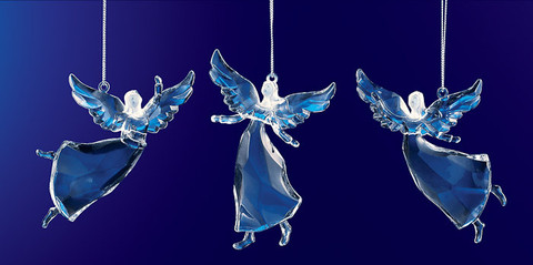 Icy Giftware Club Pack of 36 Blue Icy Crystal Religious Christmas Dancing Angel Ornaments 3.5"