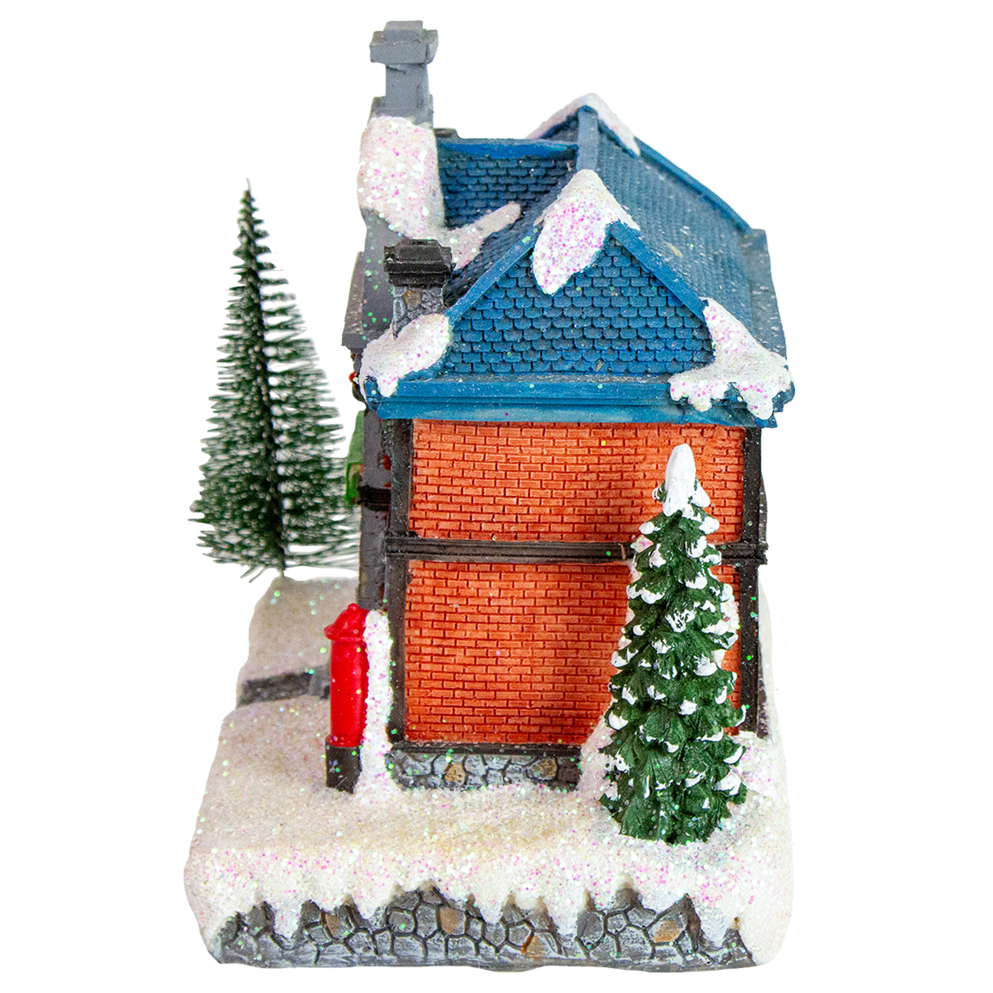 Northlight 7" Red LED Lighted Post Office Christmas Village Decoration