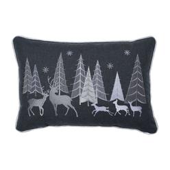 Pillow Perfect 629865 Christmas Forest Scene Lumbar Pillow - Gray