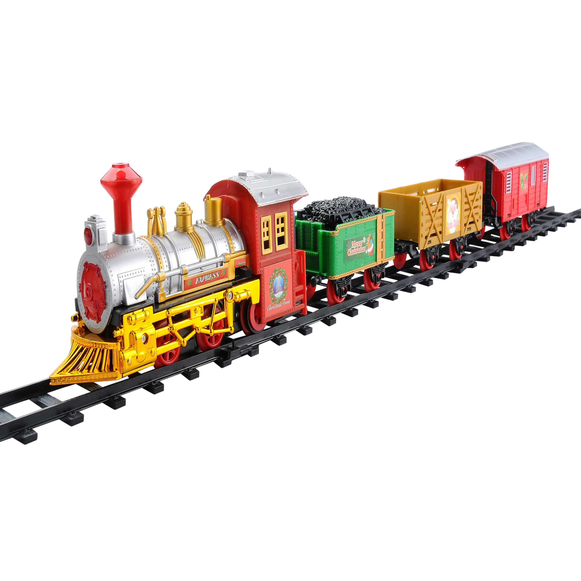 Northlight 12-Piece Battery Operated Lighted and Animated Christmas Express Train Set with Sound
