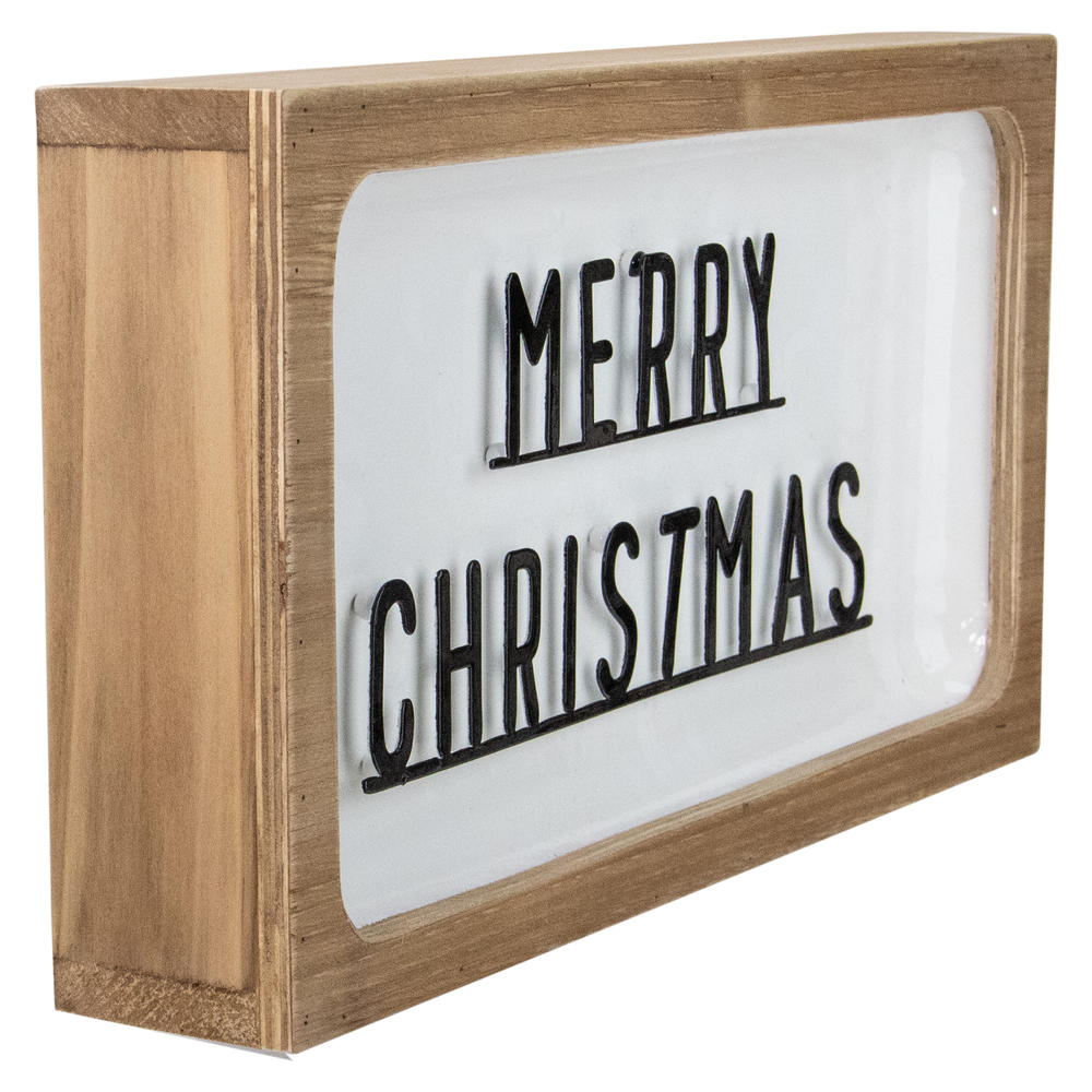 Northlight 3D Wooden "Merry Christmas" Wall or Tabletop Decor - 13" - White and Brown