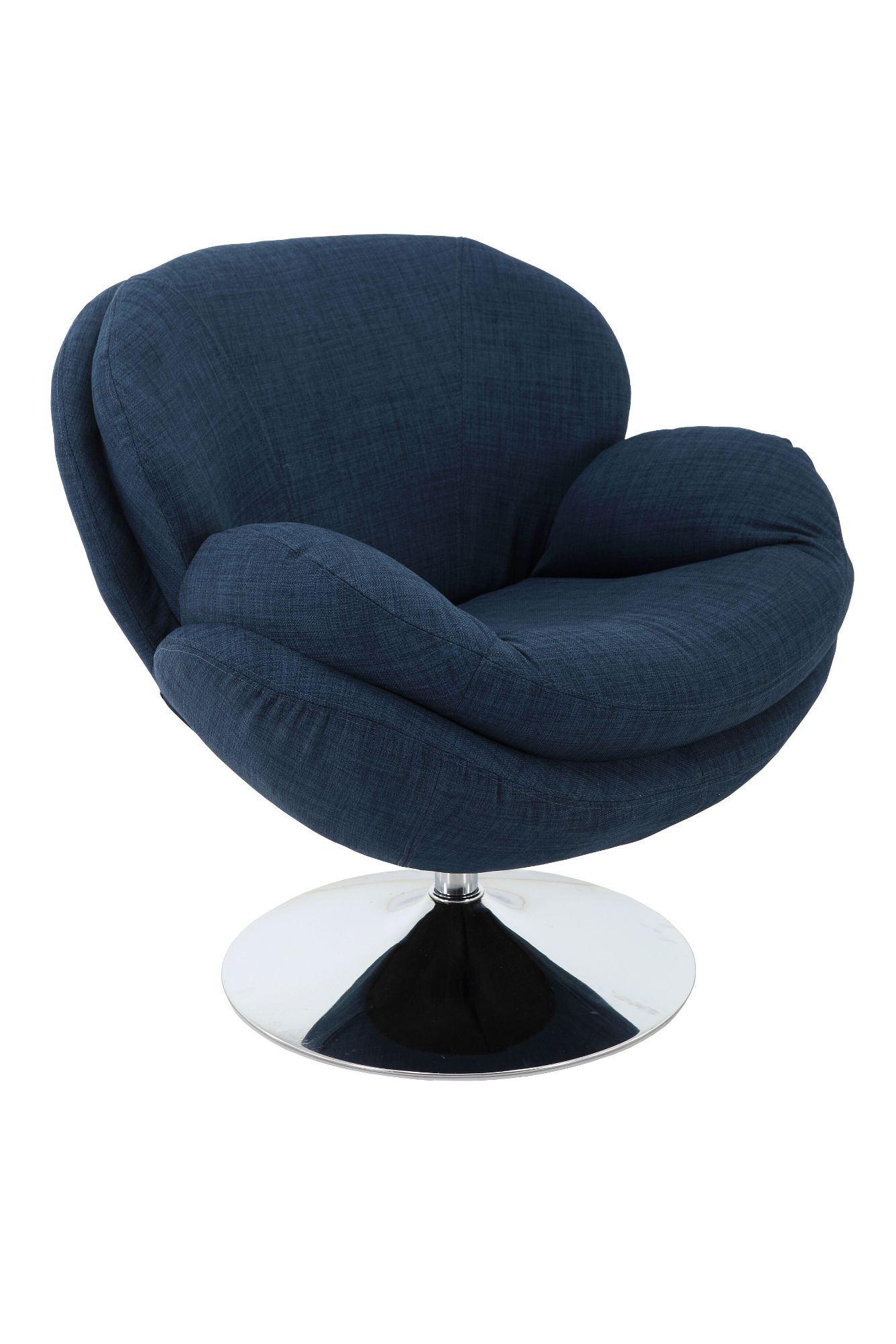 Contemporary Home Living 33.25" Blue and Silver Strand Leisure Accent Chair with Wing Arms