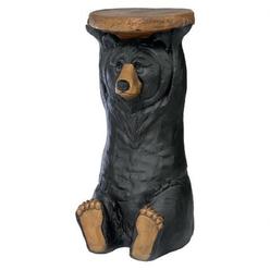 Outdoor Living and Style Design Toscano Black Forest Bear Pedestal Table Rustic Cabin Decor, 24 Inch, multicolored