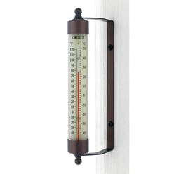 Outdoor Living and Style 11" Bronze and White Glass Tube Window Thermometer