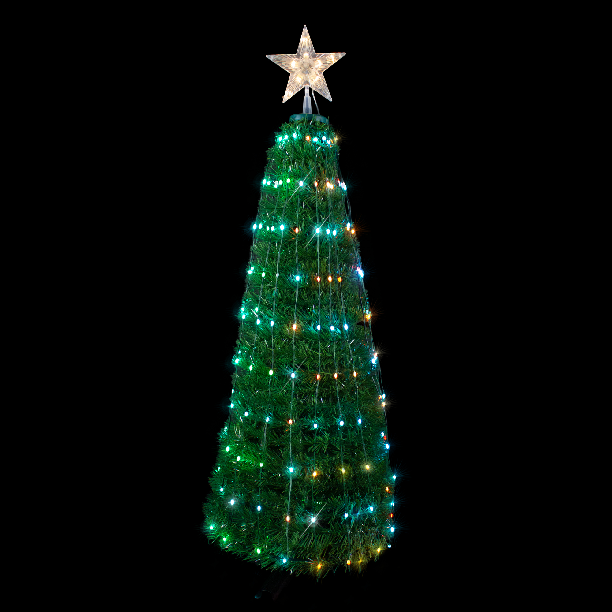 Northlight 4' Green Color Changing Multiple Function Pop Up Artificial Outdoor Christmas Tree