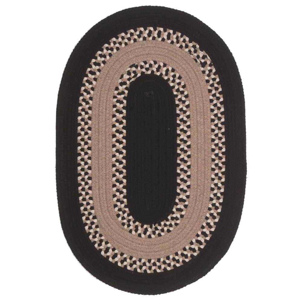 Colonial Mills 15' x 20' Black All Purpose Handcrafted Reversible Oval Area Throw Rug