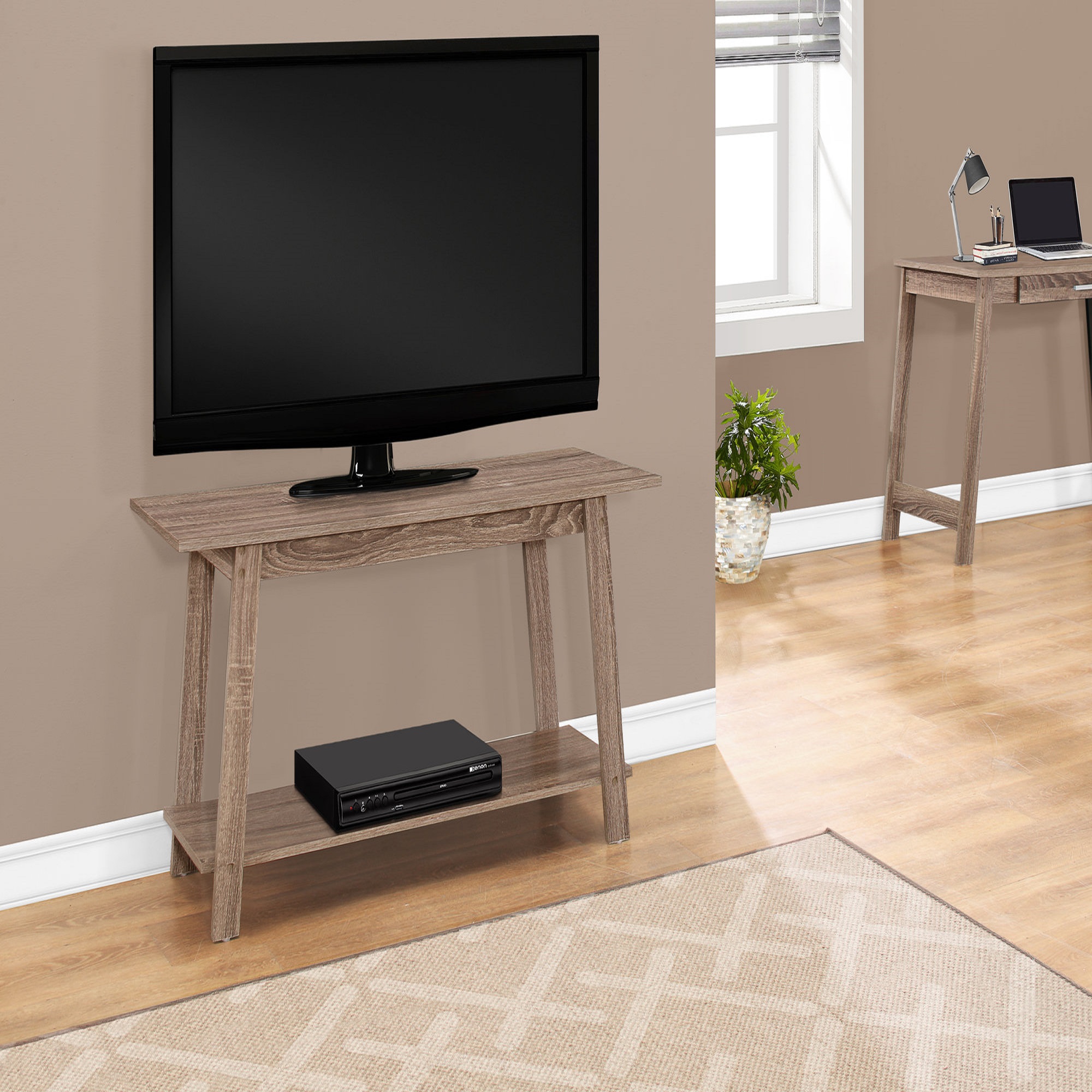 Contemporary Home Living 42" Brown Contemporary Rectangular TV Stand with Shelf