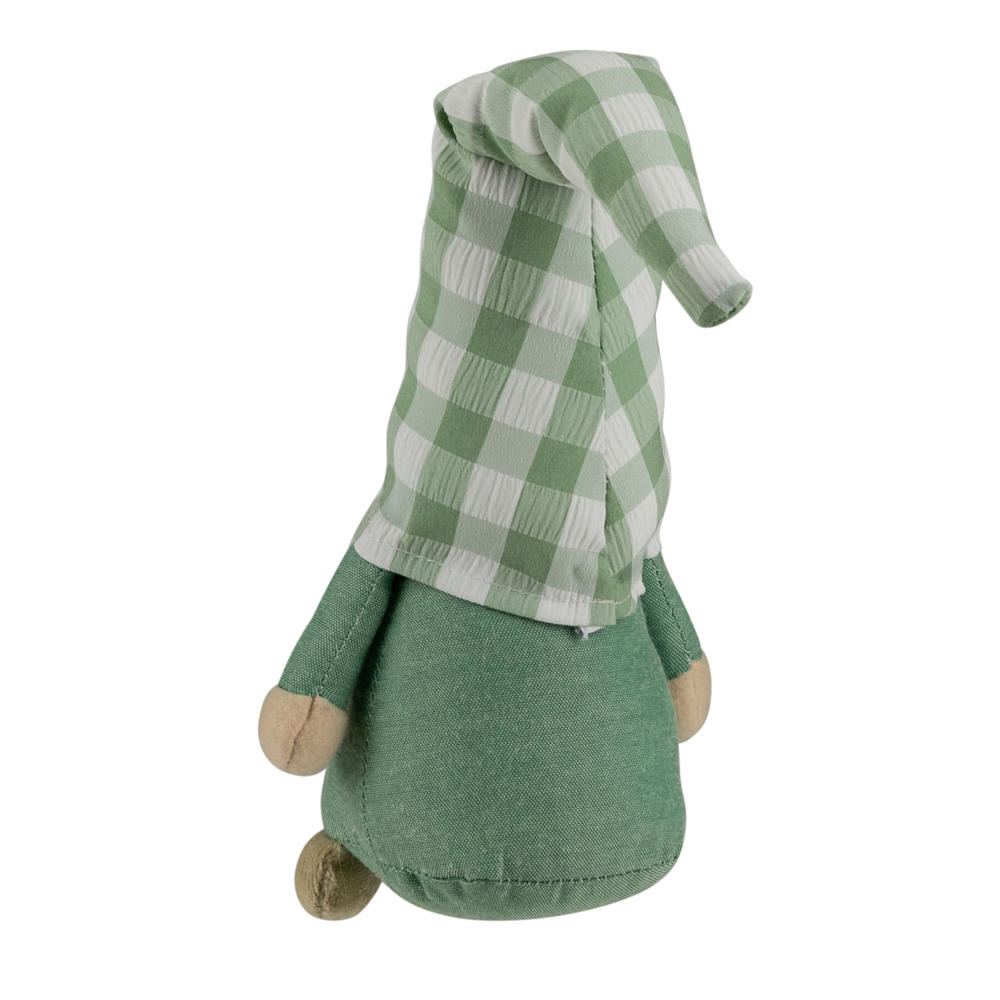Northlight 12.25" Spring Gnome with Green Plaid Hat