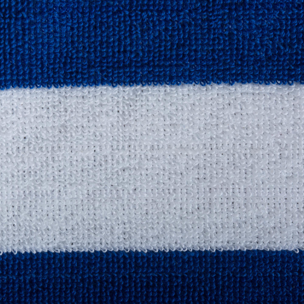 Contemporary Home Living 82" Blue and White Stripe With Top Fitted Pocket Beach Towel