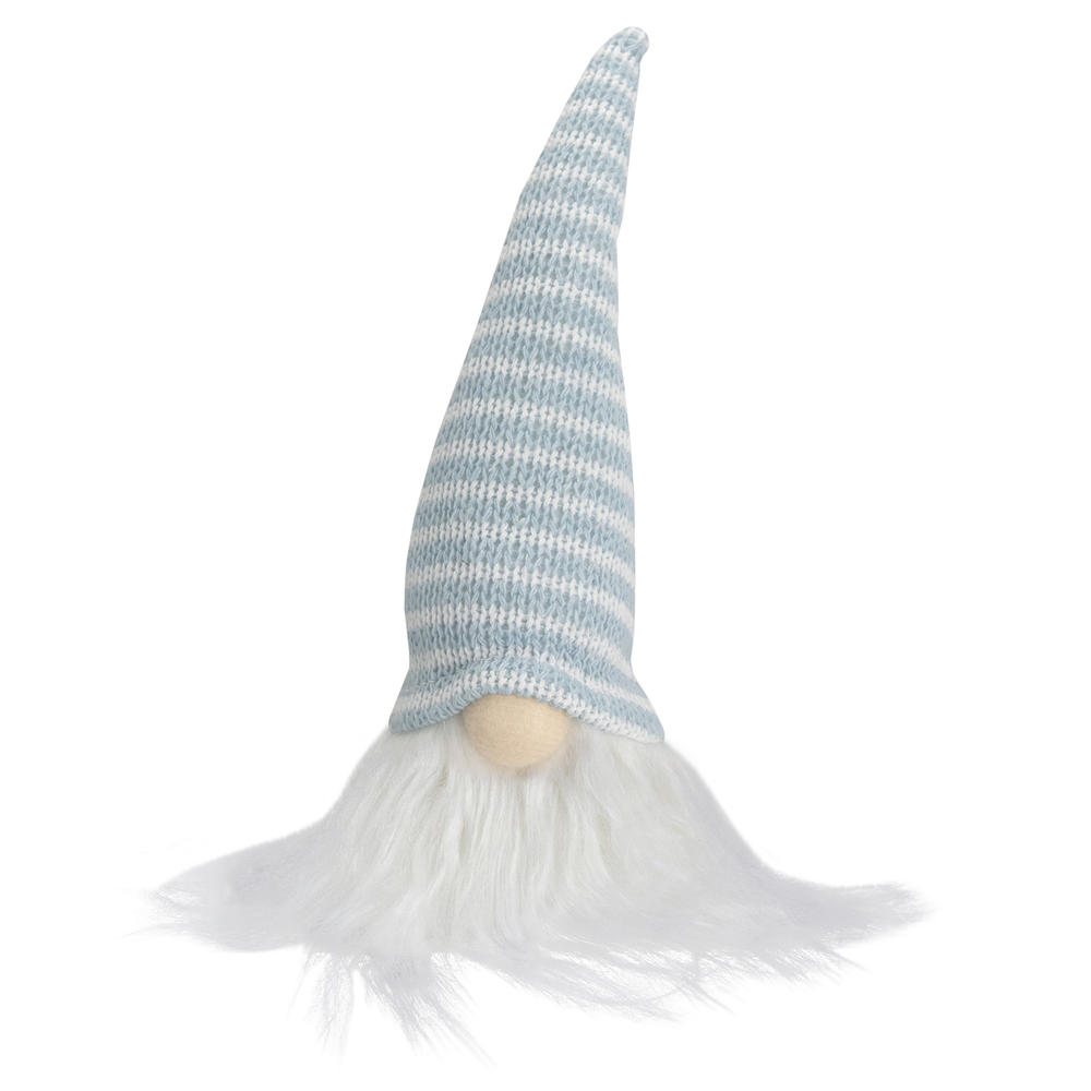 Northlight 7.5" Aqua Blue and White Striped Hat Spring Gnome