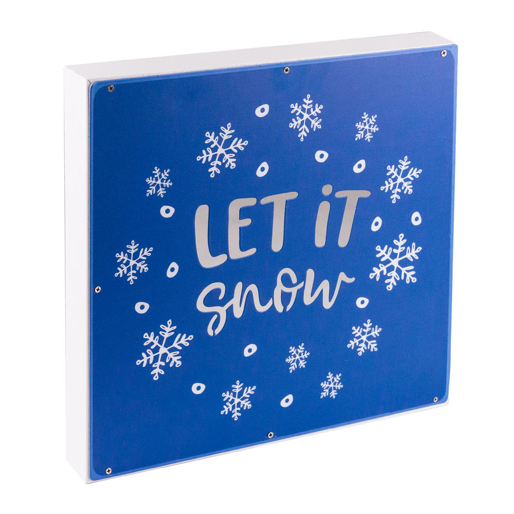 Northlight 12" Square 'Let it Snow' Woodblock Christmas Sign