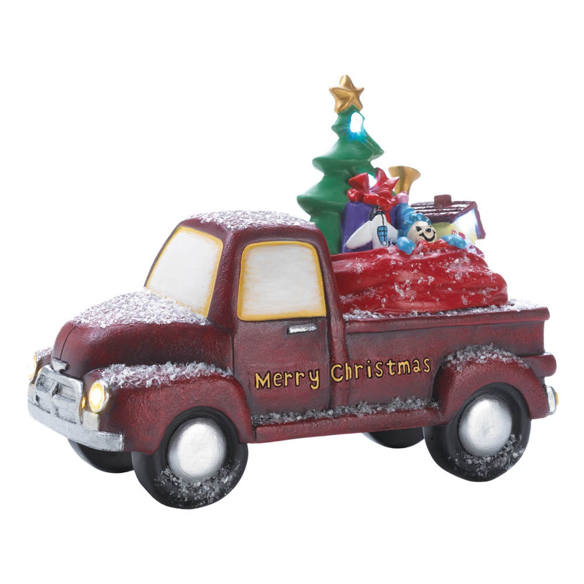 Zingz & Thingz Light-Up Toy Delivery Truck Christmas Figurine - 6" - Red and Green