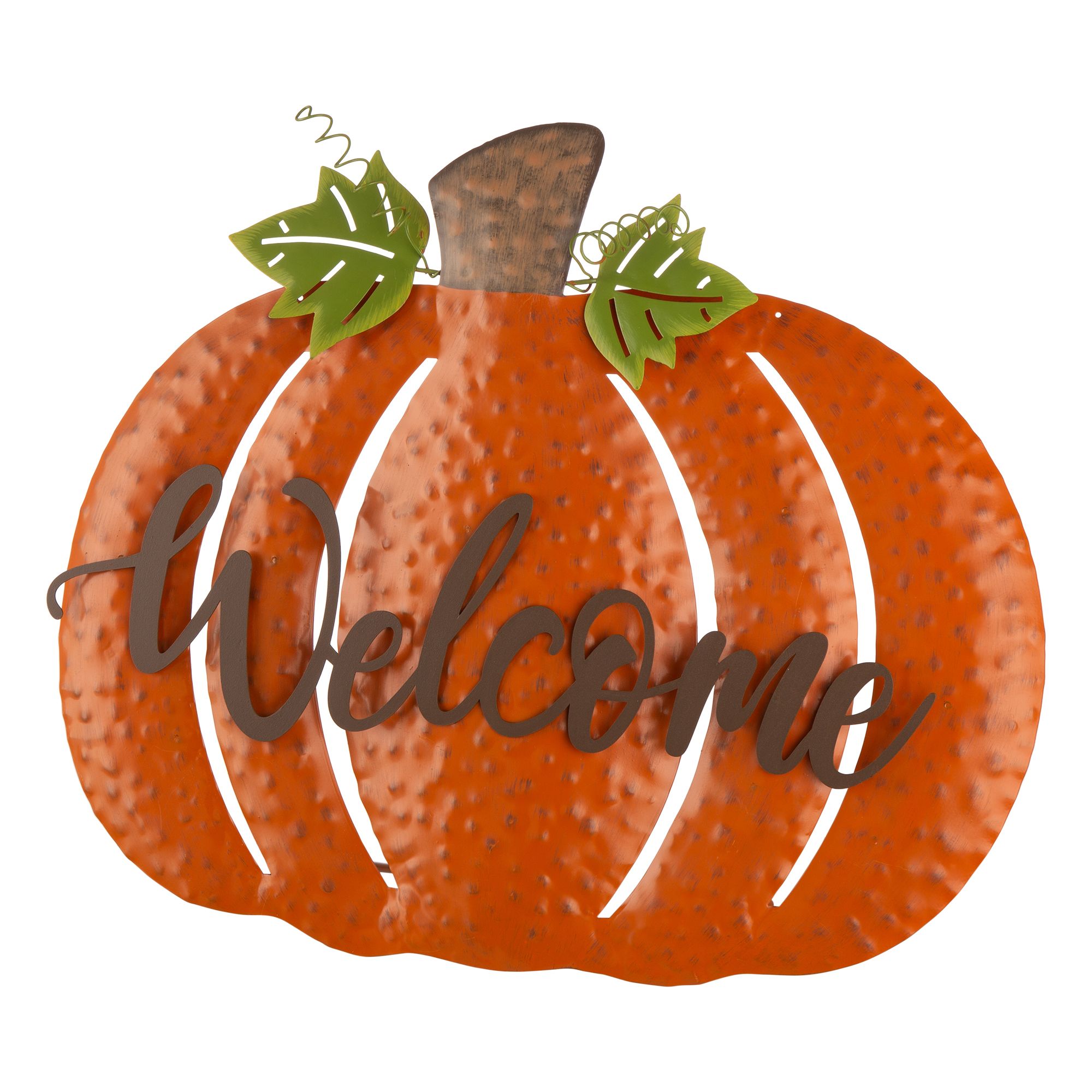 Glitzhome 29.5" Orange and Black 'Welcome' Pumpkin Yard Stake Thanksgiving Sign Decor