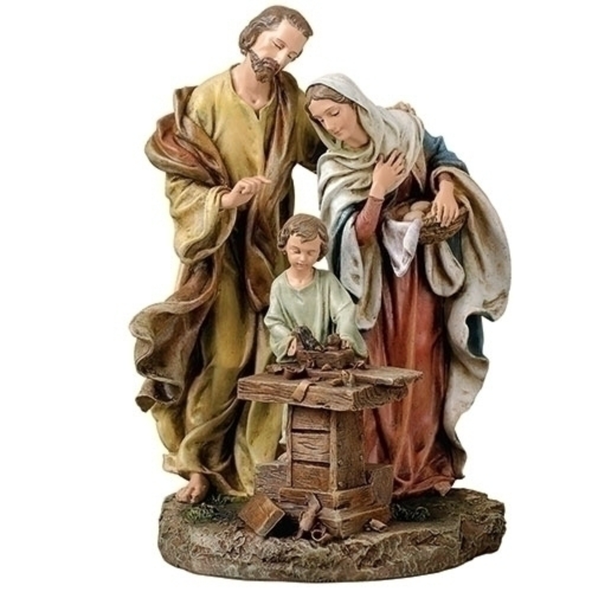 Roman 9.5" Holy Family in Carpenter Nativity Christmas Figure