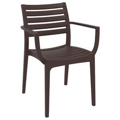 Luxury Commercial Living SIESTA Artemis Outdoor Dining Arm Chair Brown, set of 2