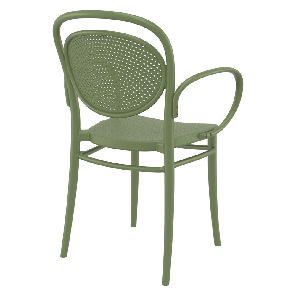 Luxury Commercial Living 33.5" Olive Green Stackable Outdoor Patio XL Arm Chair
