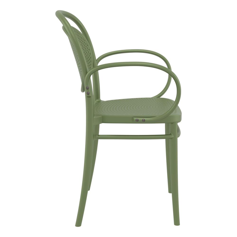 Luxury Commercial Living 33.5" Olive Green Stackable Outdoor Patio XL Arm Chair