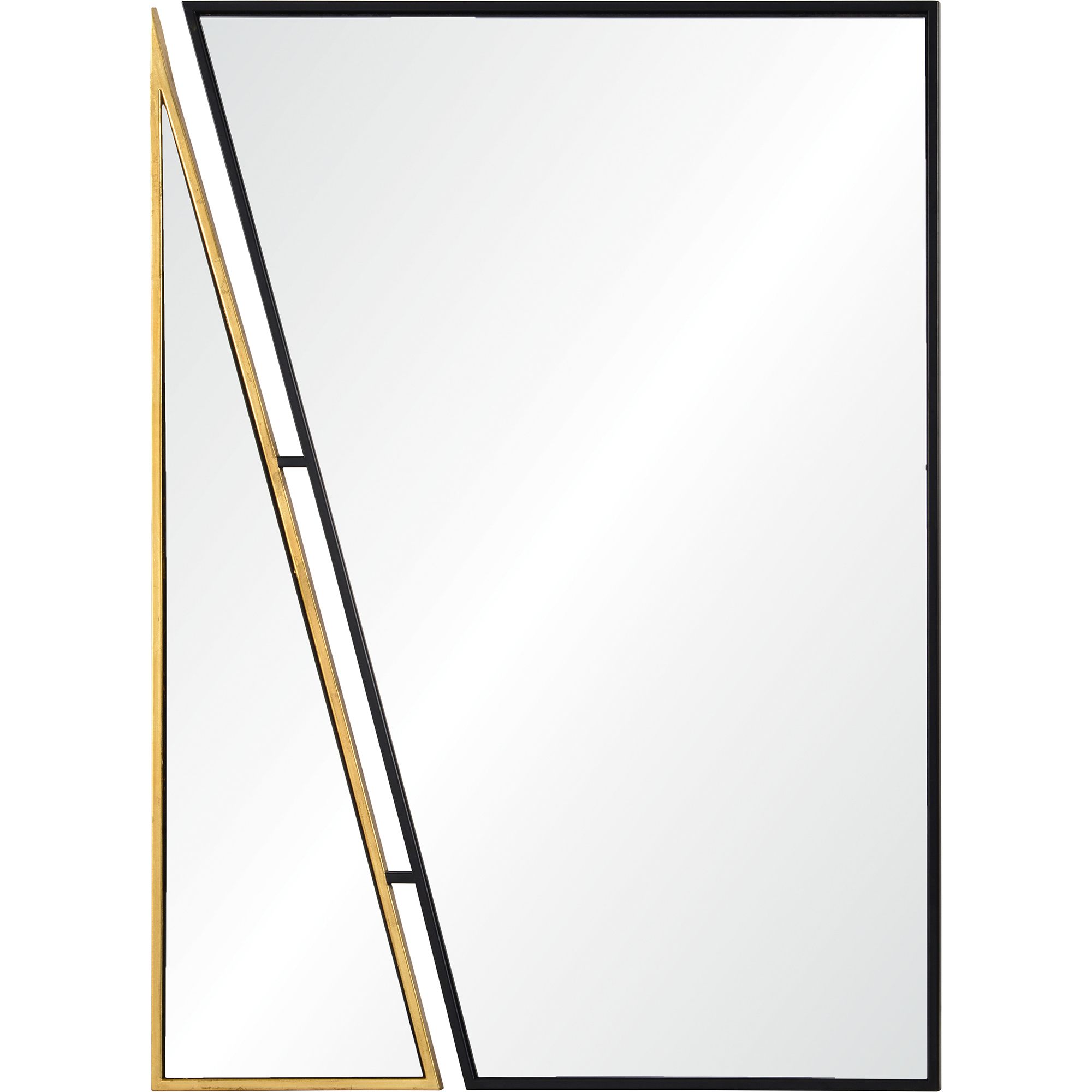 Signature Home Collection 38" Black and Gold Leaf Finished Framed Rectangular Wall Mirror