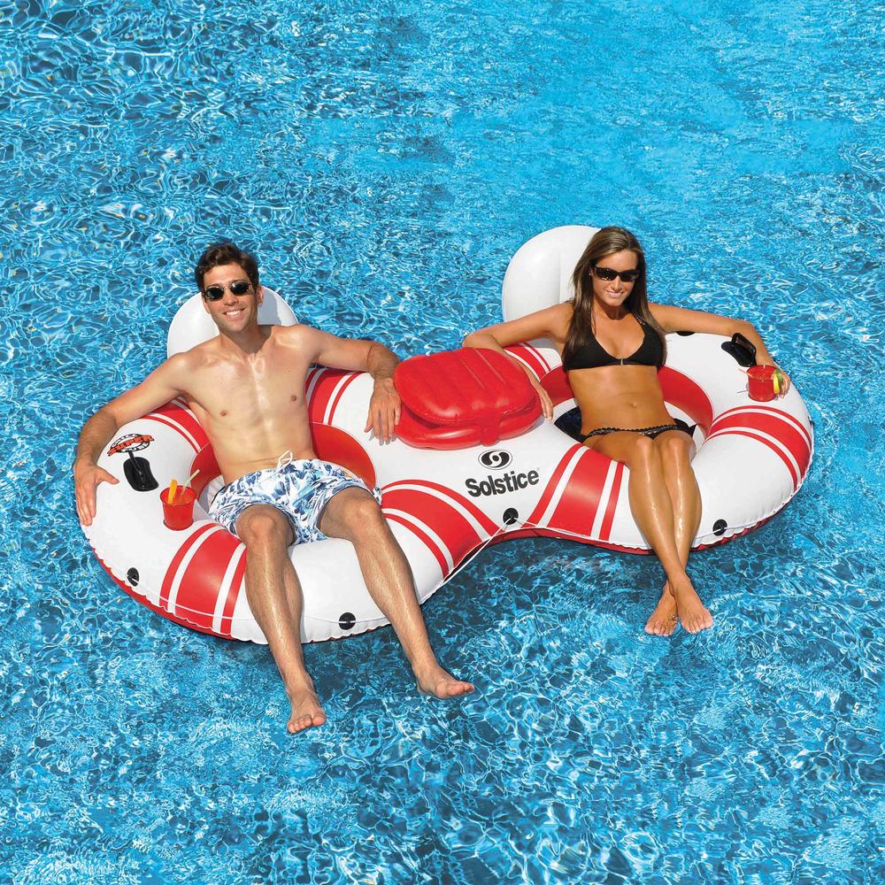 Swimline 88" Super Chill Swimming Pool Duo Inner Tube with Cooler