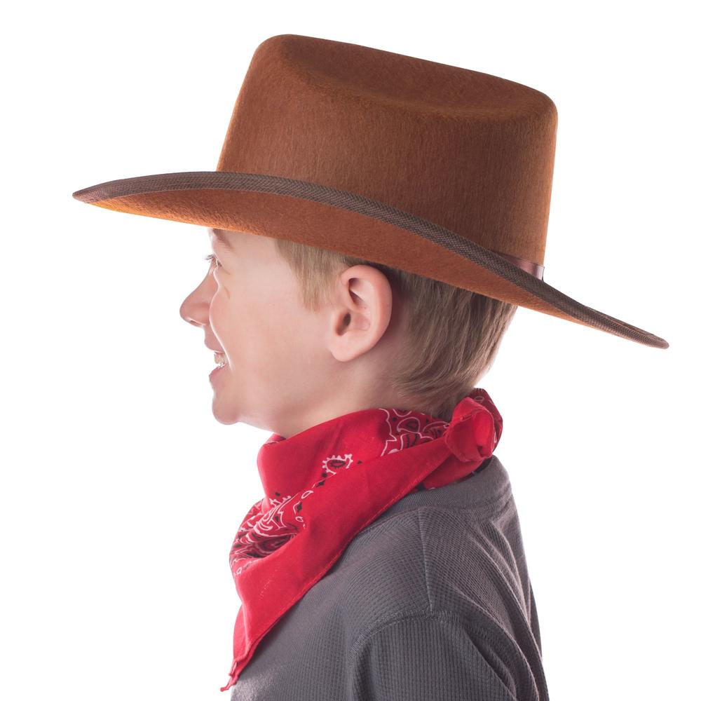 The Costume Center Brown Cowboy/Cowgirl Hat with Red Bandanna