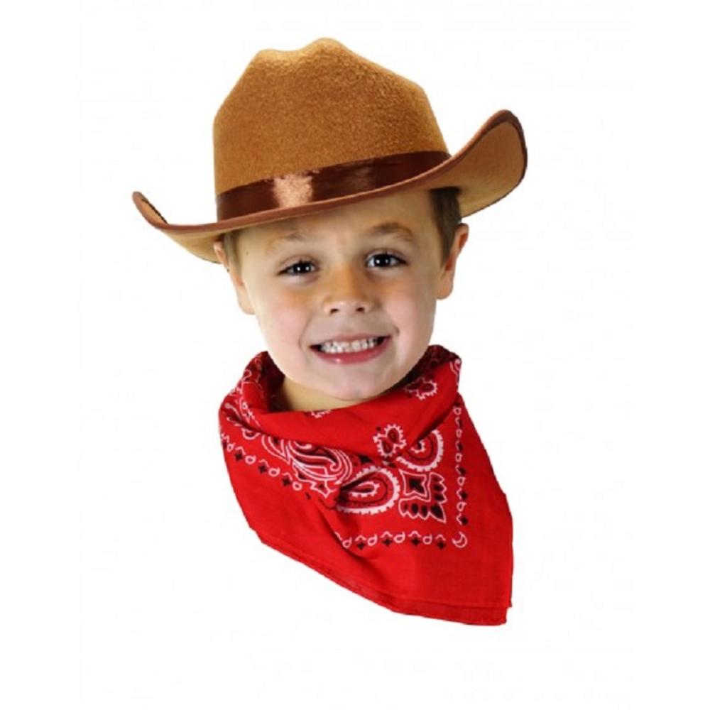 The Costume Center Brown Cowboy/Cowgirl Hat with Red Bandanna