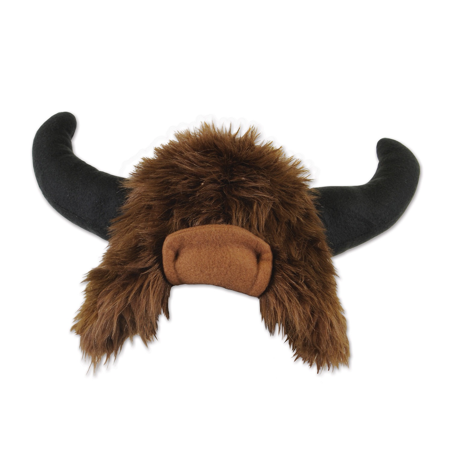 Beistle Pack of 6 Plush Black and Brown Buffalo Lodge Style Hat Costume