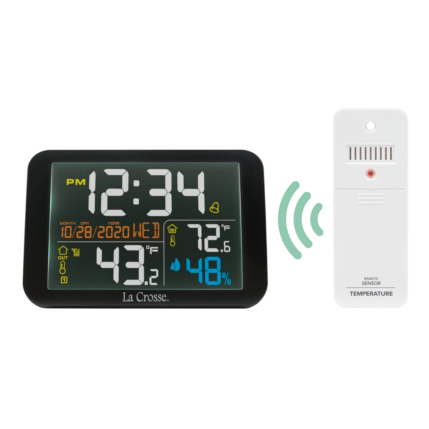 La Crosse Technology 5.5” Black Wireless Temperature and Humidity Station with Alarm