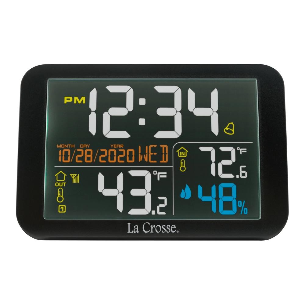 La Crosse Technology 5.5” Black Wireless Temperature and Humidity Station with Alarm