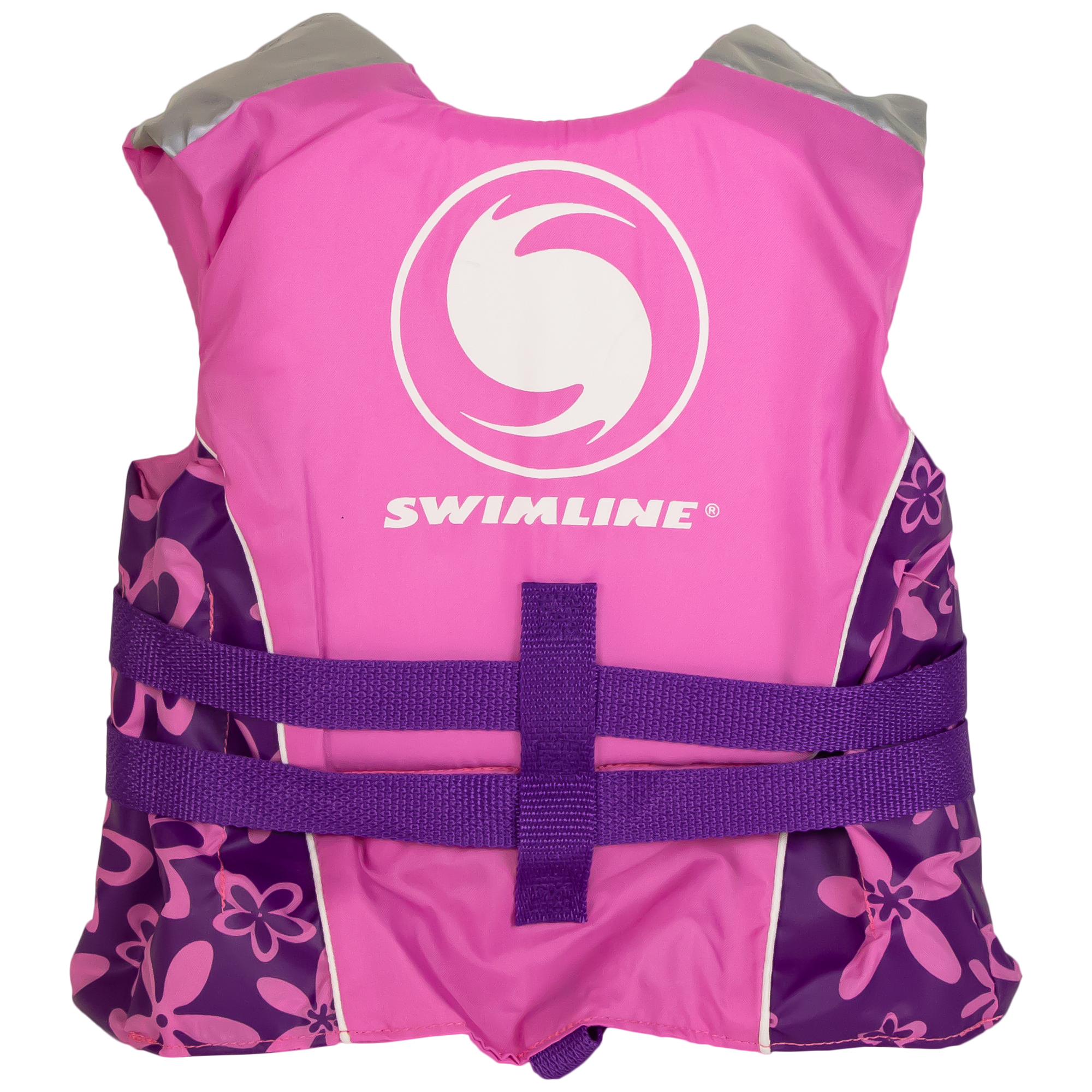 Swim Central Pink and Purple Floral Child Life Jacket Vest with Handle - Up to 50lbs