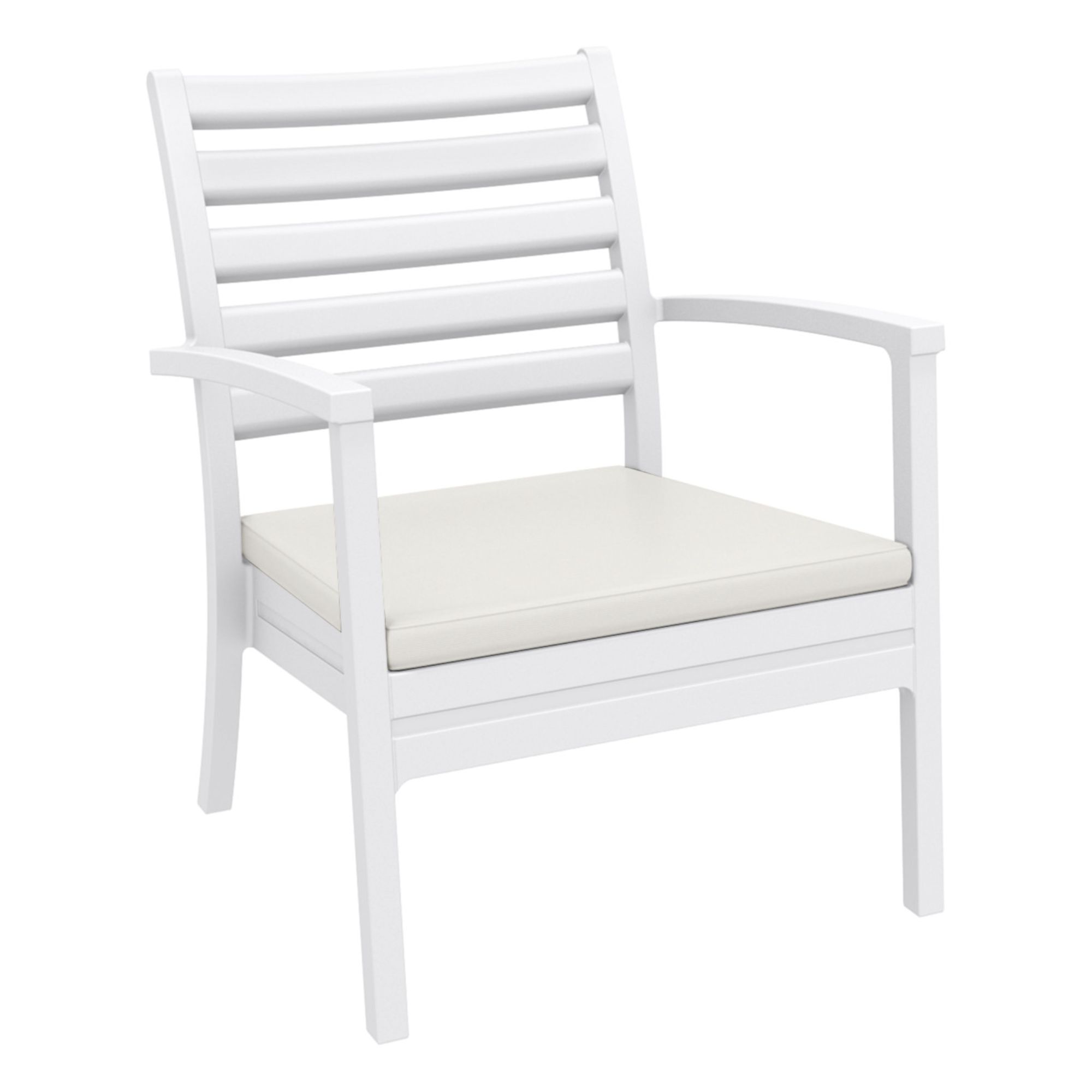 Luxury Commercial Living 7-Piece White Outdoor Patio Seating Set with Cushions 36"