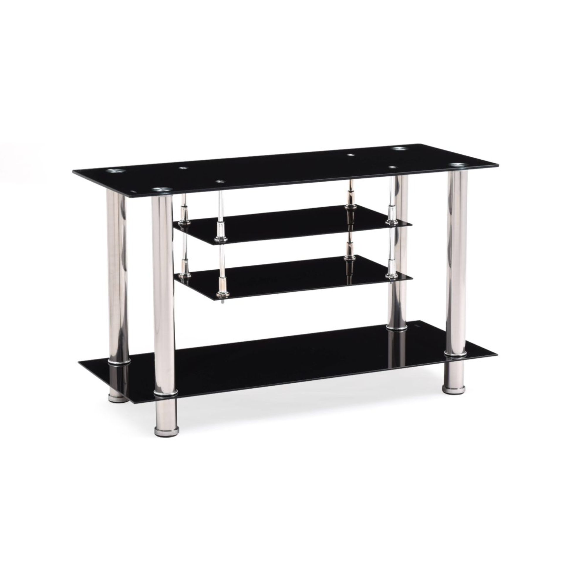 Contemporary Home Living 39" Black Contemporary Style Wide Glass TV Stand