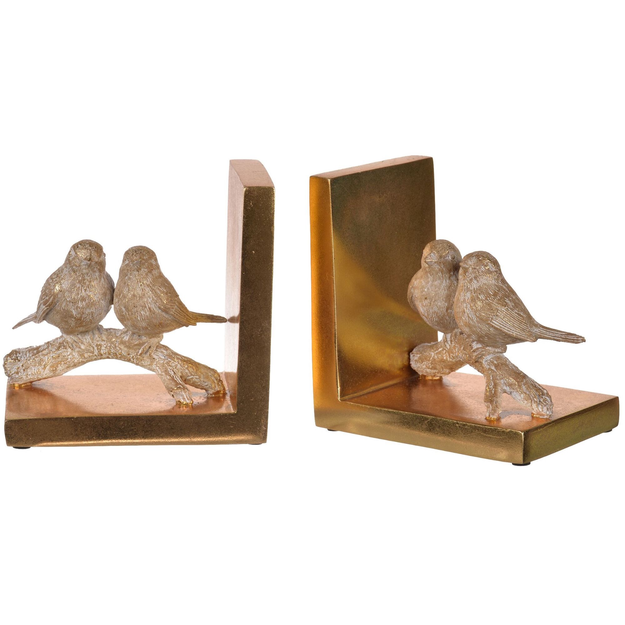 A&B Home Set of 2 Gold and Beige Gold Duchess Bookends 11.8"