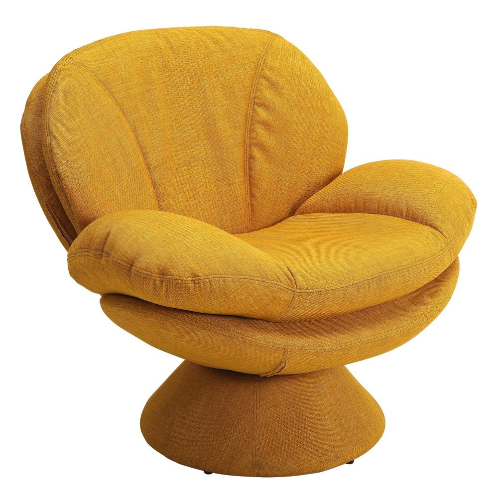 Contemporary Home Living 35" Yellow Port Leisure Accent Chair with Wing Arms