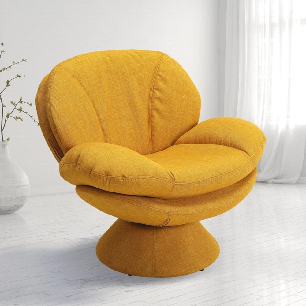 Contemporary Home Living 35" Yellow Port Leisure Accent Chair with Wing Arms