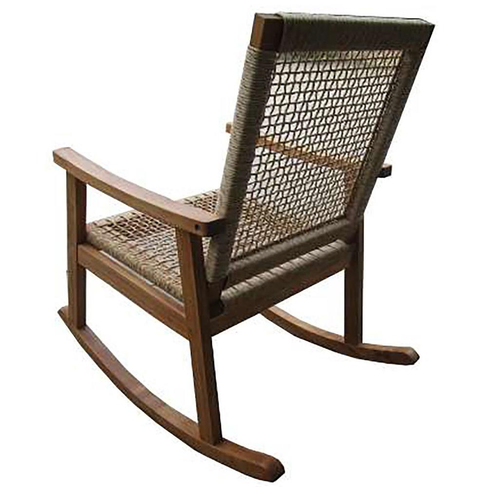 Outdoor Living and Style 38.75" Brown Eurochord Outdoor Patio Rocking Chair