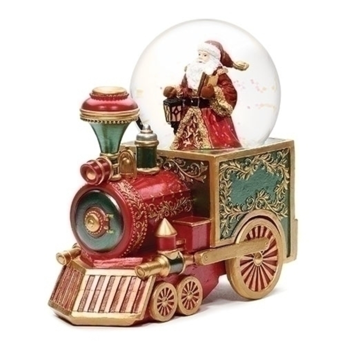Roman 7.5" Santa in Train Musical Christmas Snow Globe