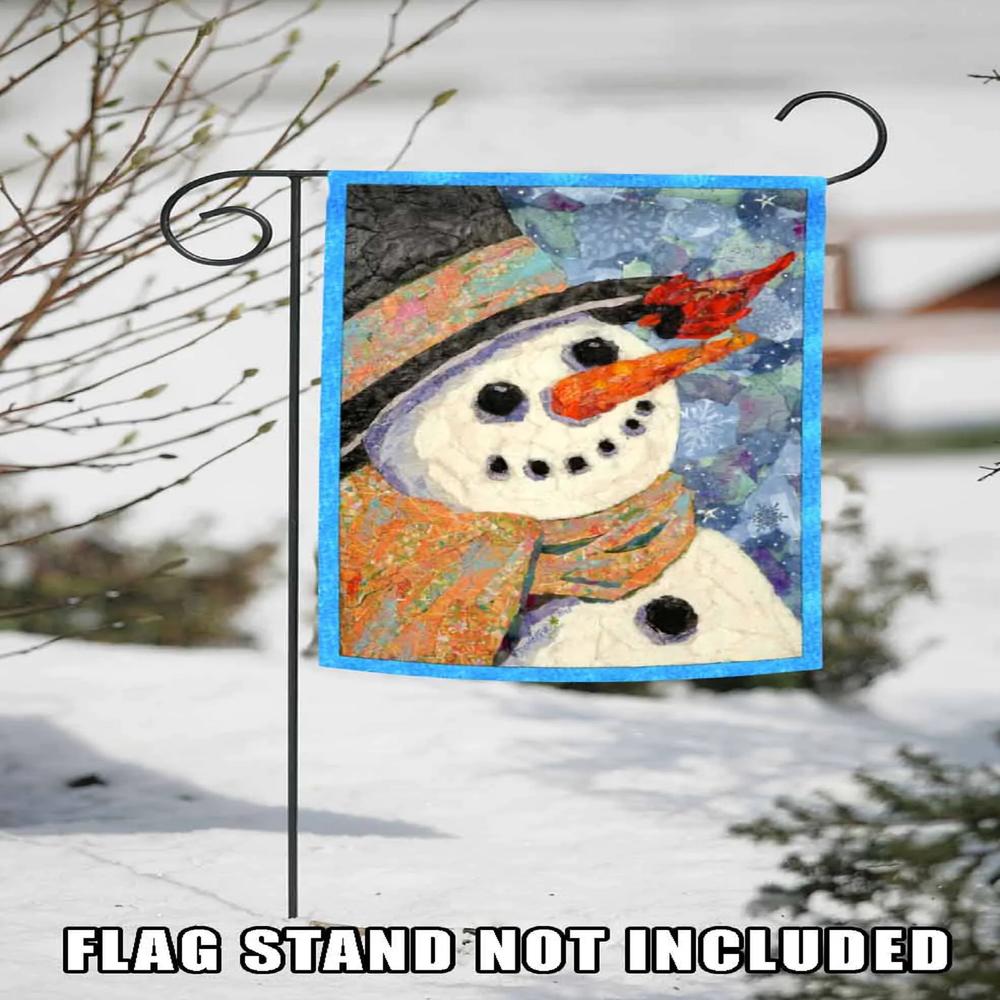 Toland Home Garden Christmas Snowman and Cardinal Outdoor Garden Flag 18" x 12.5"