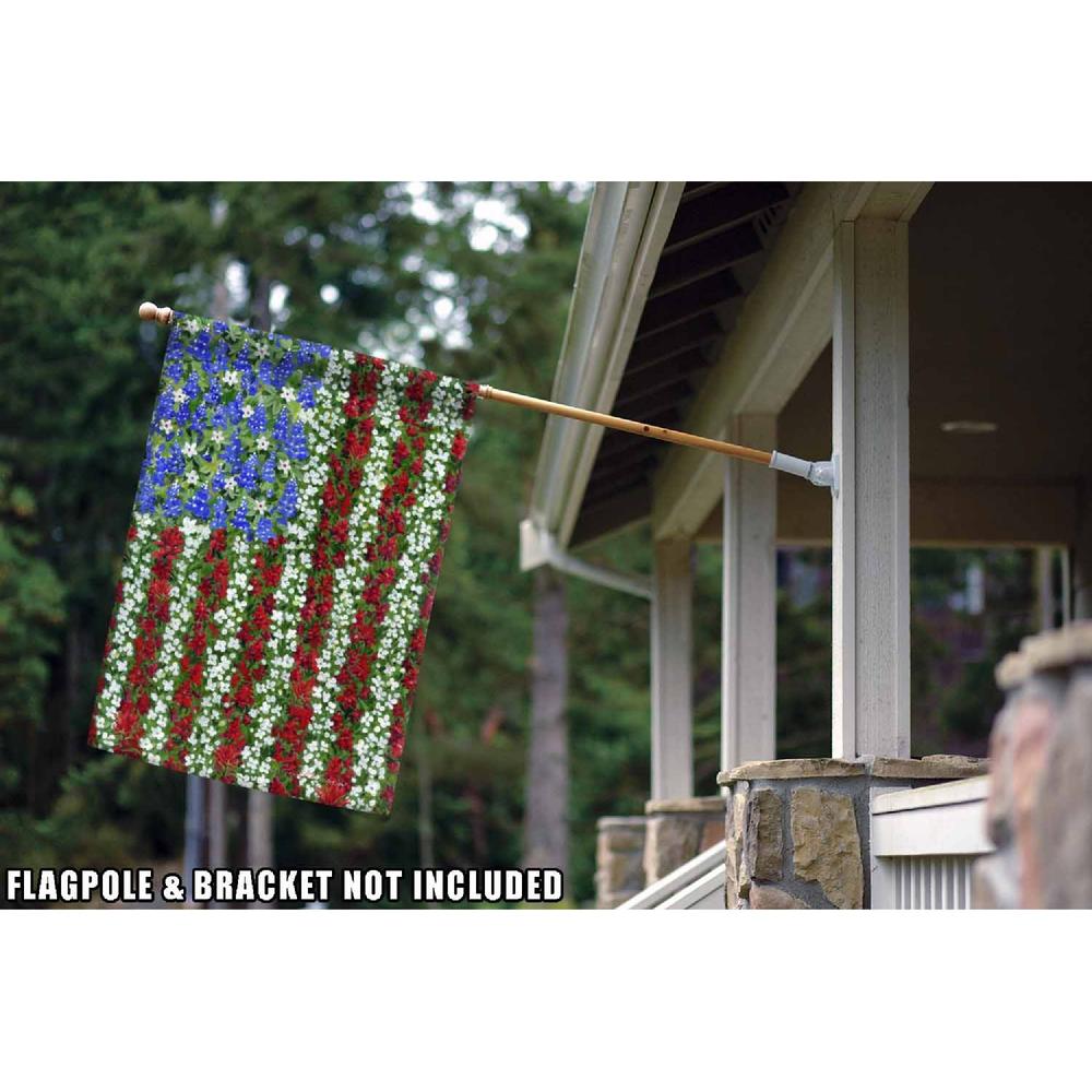 Toland Home Garden America Patriotic Flower Outdoor House Flag 40" x 28"