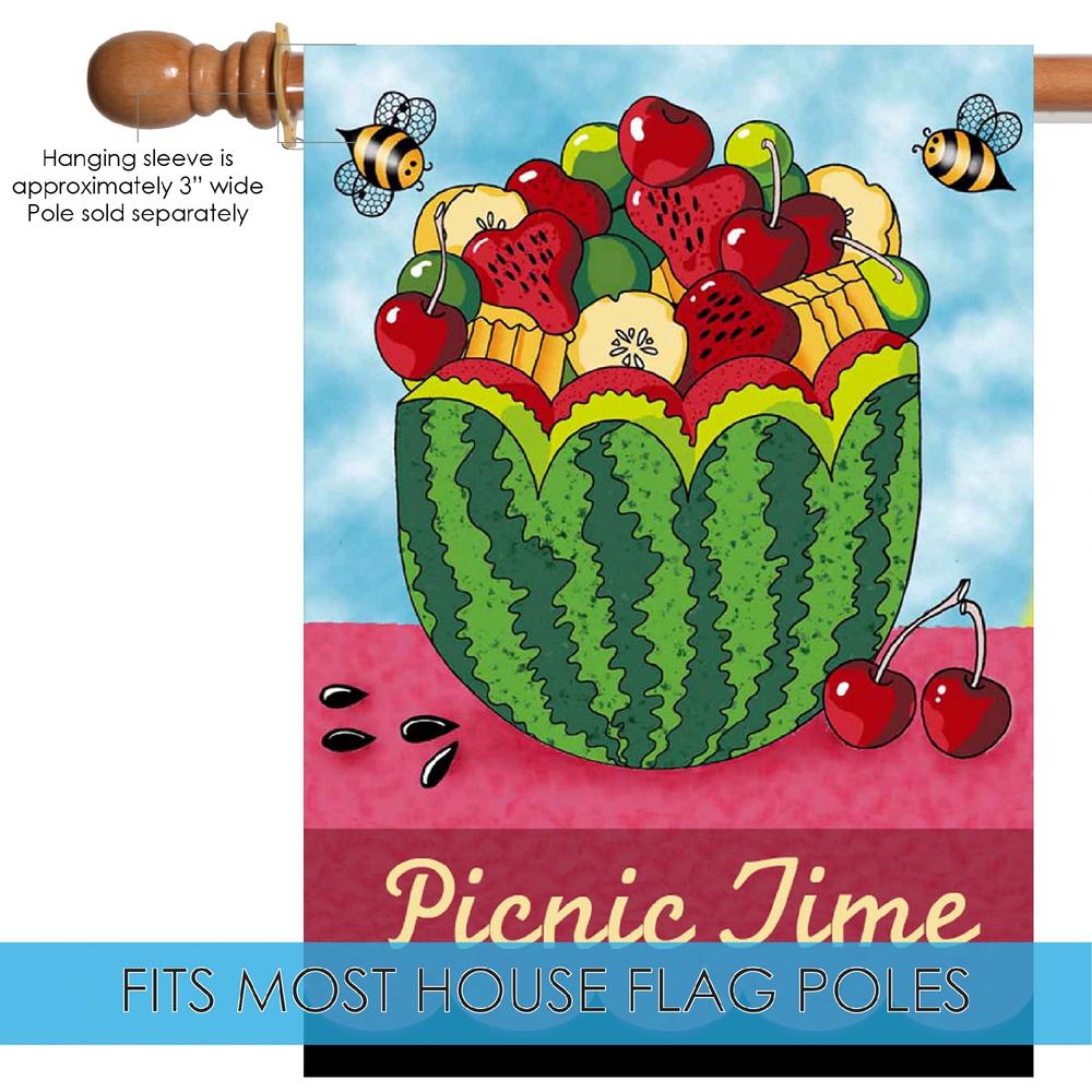 Toland Home Garden Colorful Watermelon 'Picnic Time' Outdoor House Flag 40" x 28"