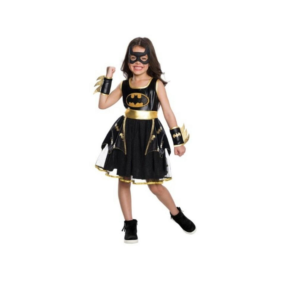 Rubie's Costume Co Black and Gold Girls Batgirl Tutu Dress 2-1 Halloween Costume Extra Small 3-4