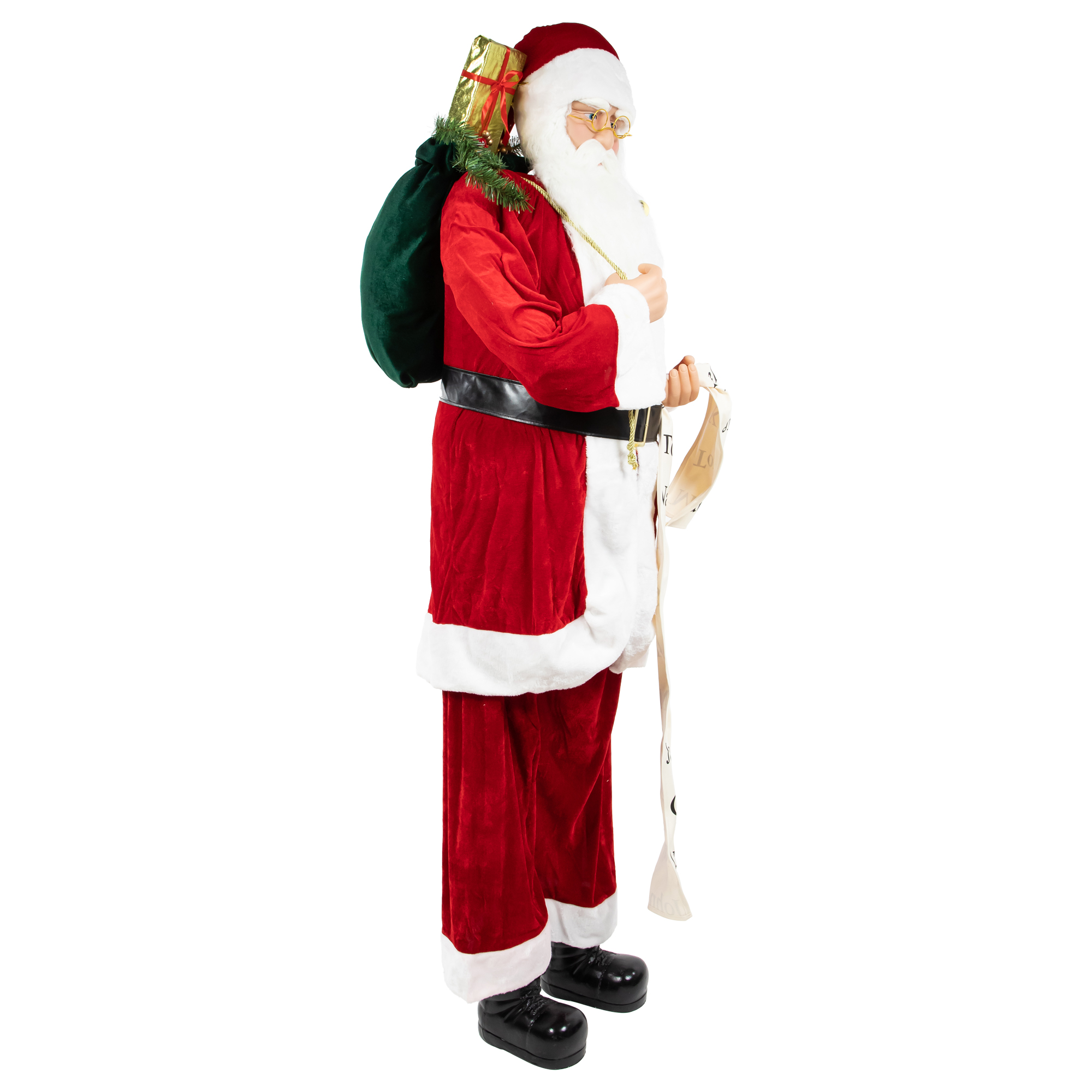 Northlight 72" Red and White Santa Claus with Naughty or Nice List Christmas Figure