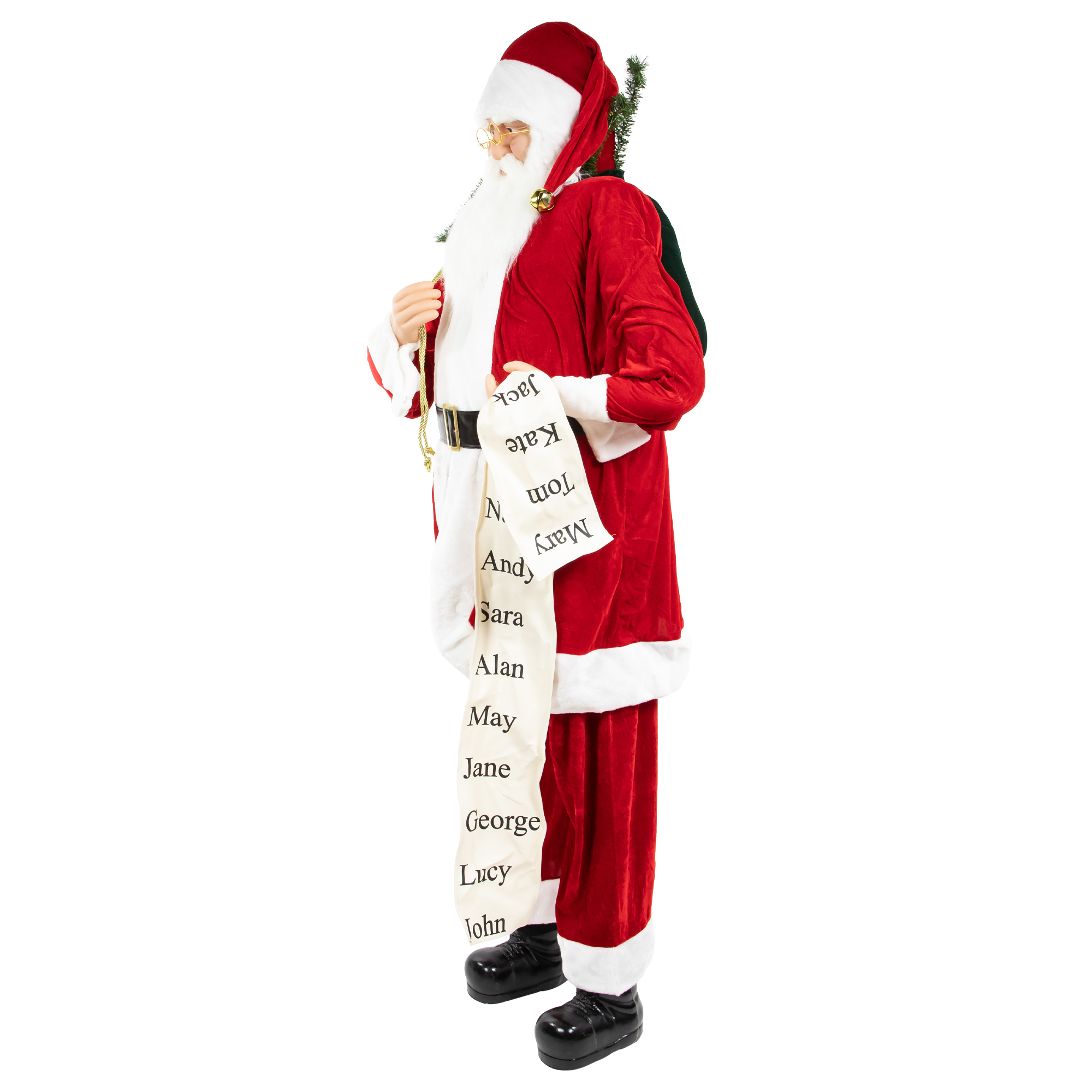Northlight 72" Red and White Santa Claus with Naughty or Nice List Christmas Figure