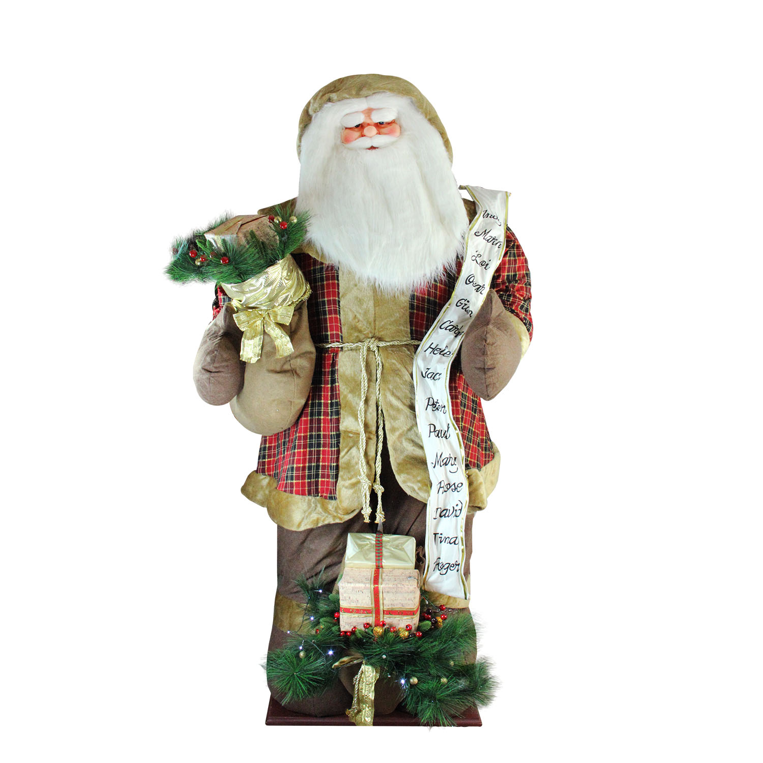 Northlight 8' Green and Red LED Lighted Inflatable Musical Santa Claus Christmas Figurine with Gift Bag